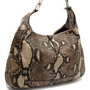 Gucci Hobo Leather Beige Shoulder Jackie Tan Python Bag Brown